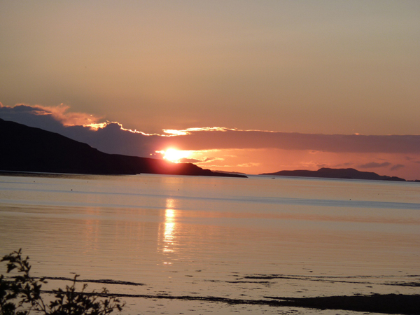 photo - sunset over the Summer Isles from Ullapool